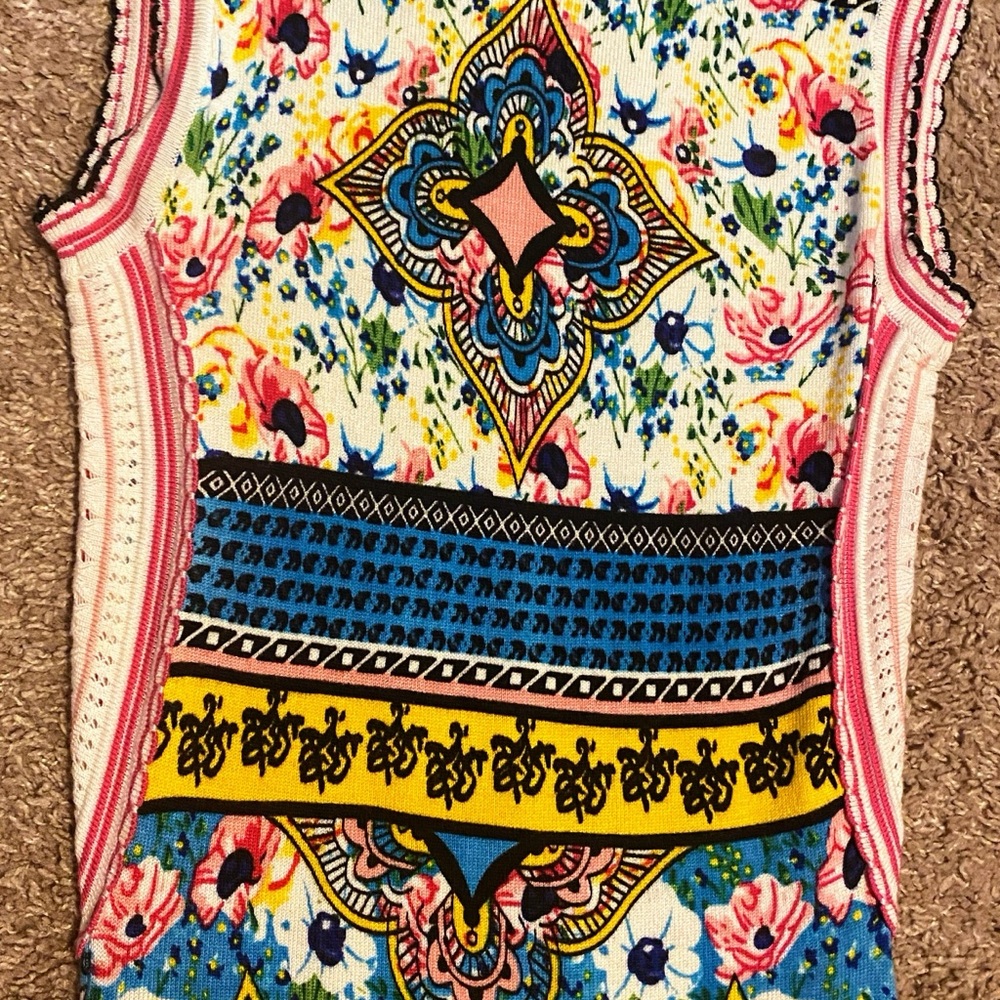 Venus Sleeveless Sweater Dress XS Floral Bodycon Can fit a small lots of stretch - Picture 5 of 10